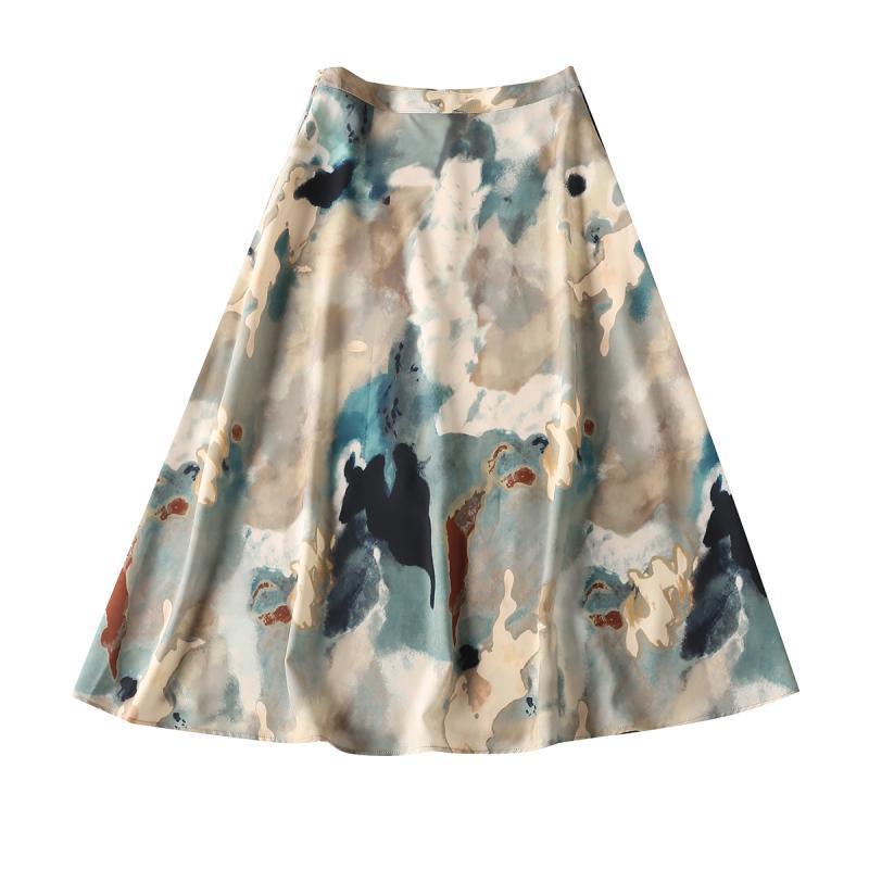 Satin Office Lady Silk Midi Skirts InsStreet