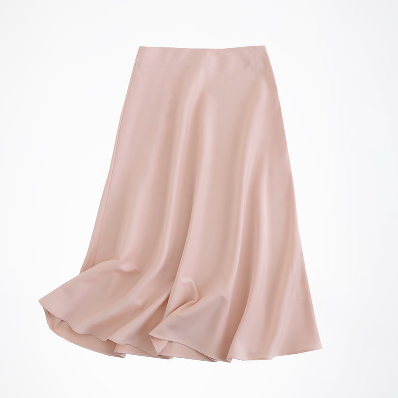 Solid Color High Quality Satin Midi Skirt InsStreet