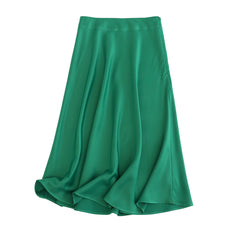 Solid Color High Quality Satin Midi Skirt InsStreet