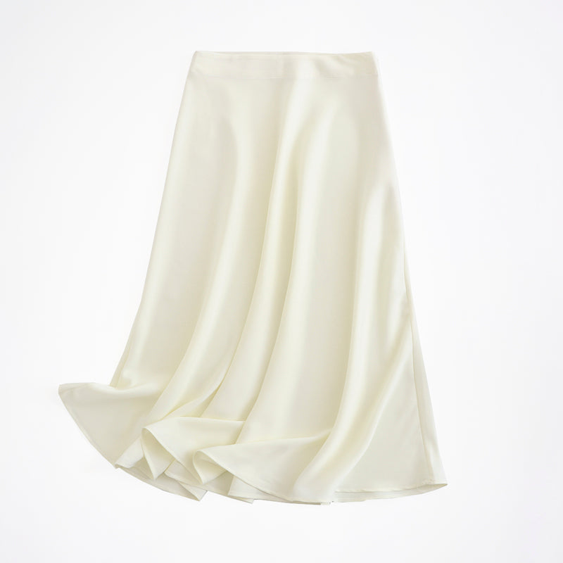 Solid Color High Quality Satin Midi Skirt InsStreet