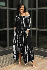 Tie-dyed Drop Shoulder Dress InsStreet
