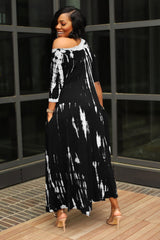 Tie-dyed Drop Shoulder Dress InsStreet