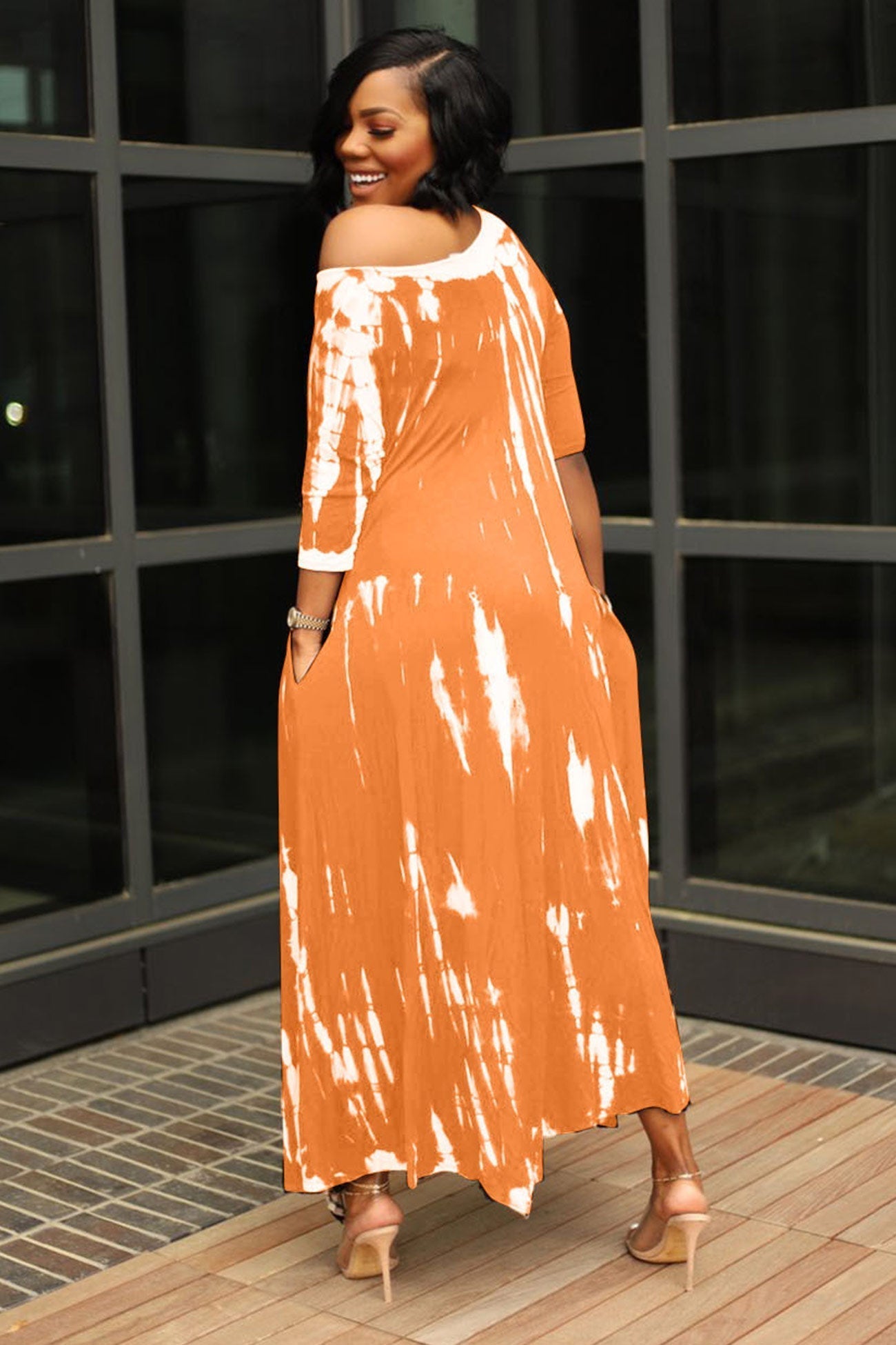 Tie-dyed Drop Shoulder Dress InsStreet