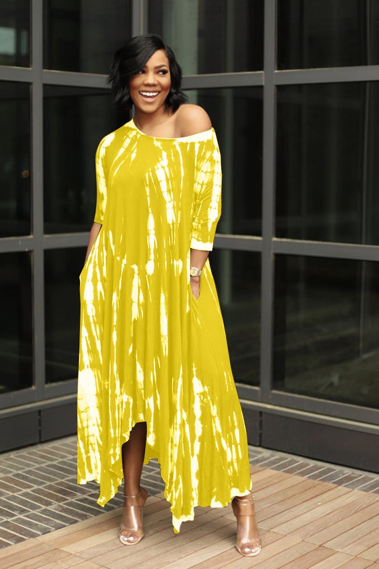 Tie-dyed Drop Shoulder Dress InsStreet