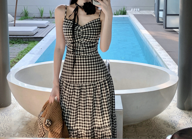 Bibi Eyelet Lace Gingham Midi Dress - Mustard - FINAL SALE InsStreet