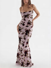 Rose Backless Stylish Maxi Dress InsStreet