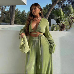 Beach Cover Up Long Sleeve Loose Maxi Dress InsStreet