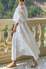 Folded White Lace with Skirt Embroidery InsStreet