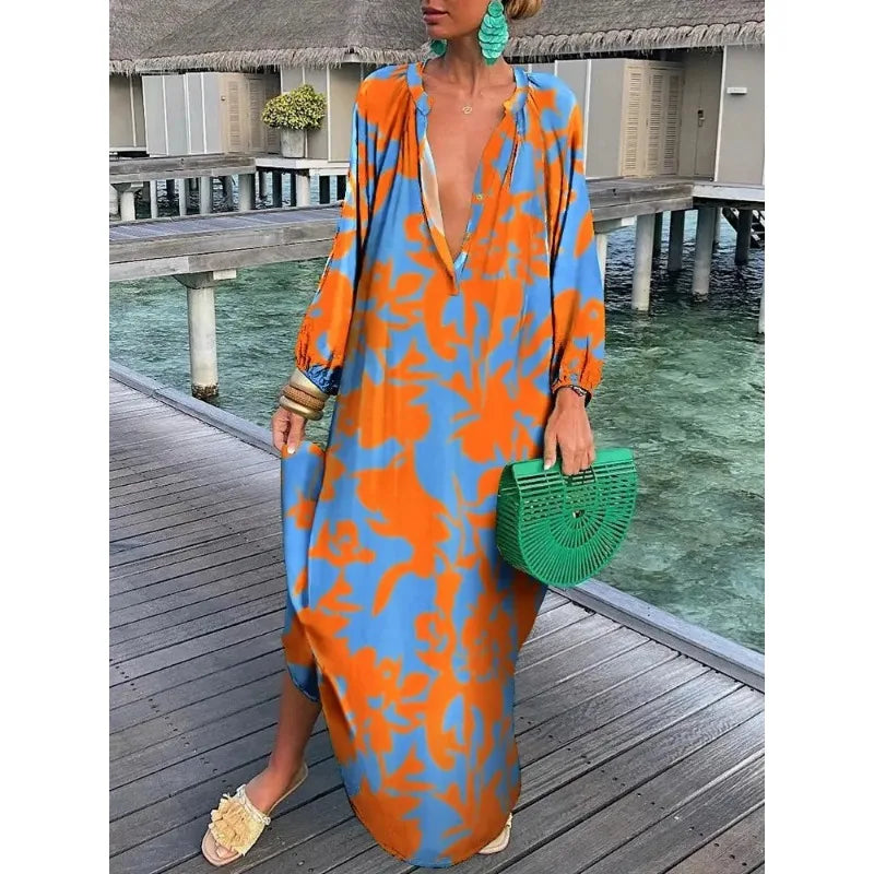 Sexy Beach Party Loose Vintage Boho Dress InsStreet