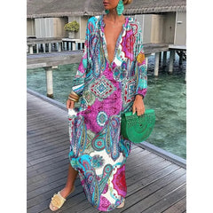 Sexy Beach Party Loose Vintage Boho Dress InsStreet