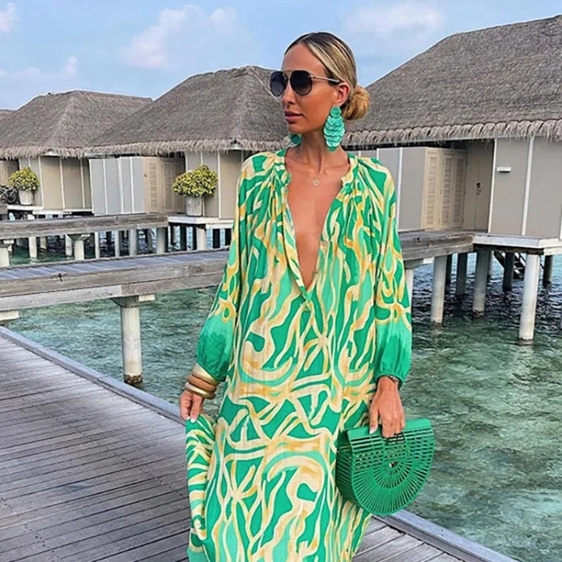 Sexy Beach Party Loose Vintage Boho Dress InsStreet