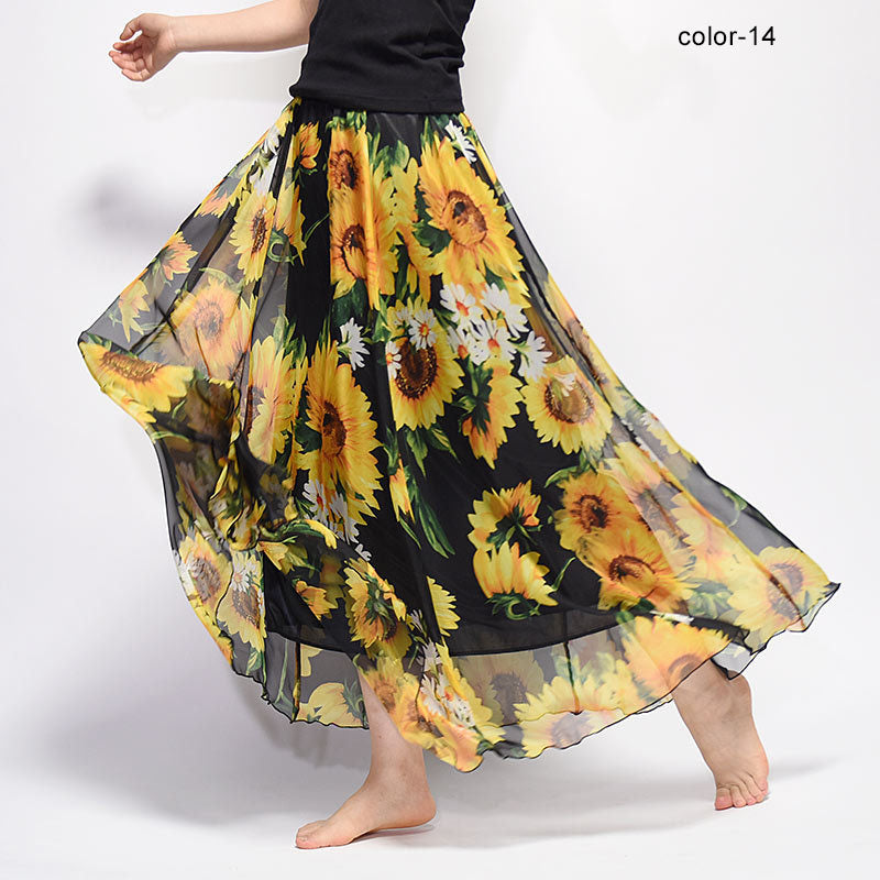 Fashion Florals Print Long Skirt InsStreet