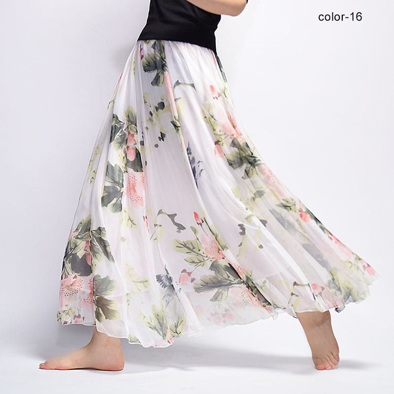 Fashion Florals Print Long Skirt InsStreet