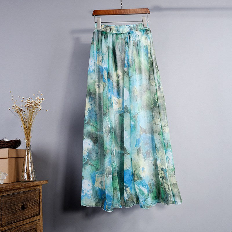 Fashion Florals Print Long Skirt InsStreet