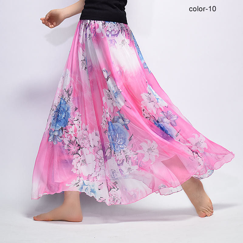 Fashion Florals Print Long Skirt InsStreet