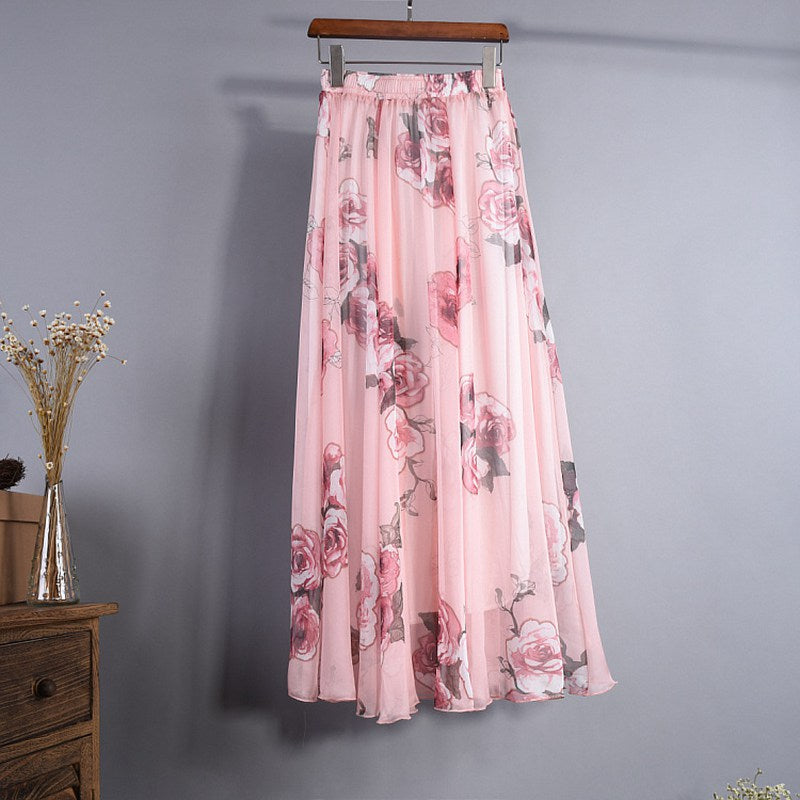 Fashion Florals Print Long Skirt InsStreet