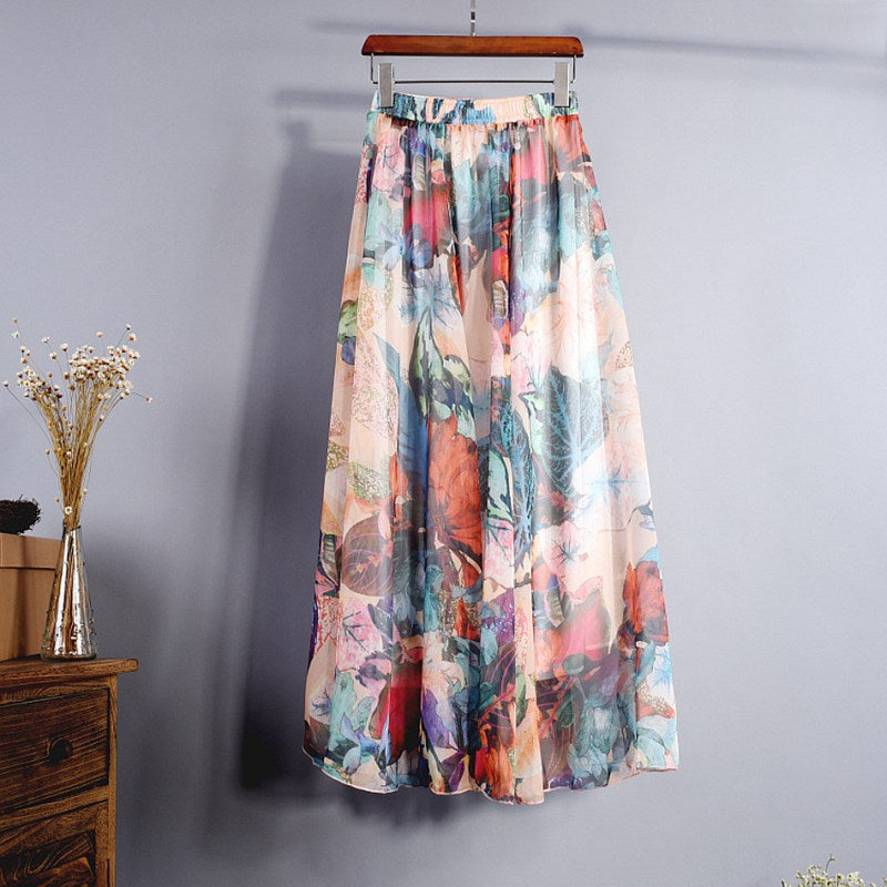 Fashion Florals Print Long Skirt InsStreet