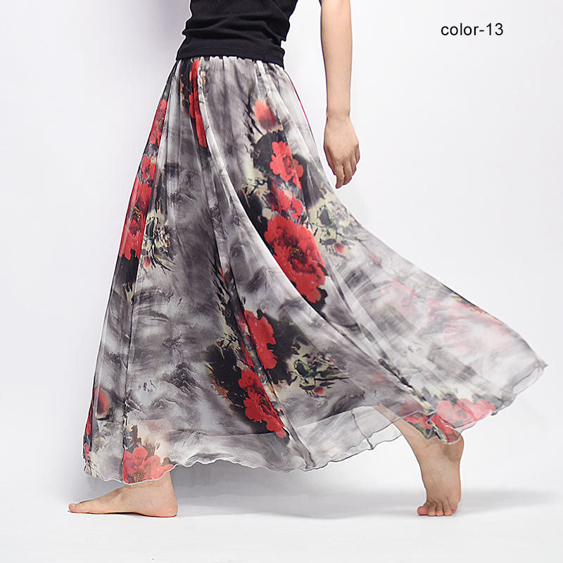 Fashion Florals Print Long Skirt InsStreet