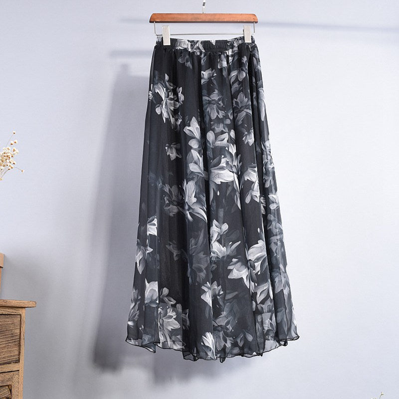 Fashion Florals Print Long Skirt InsStreet