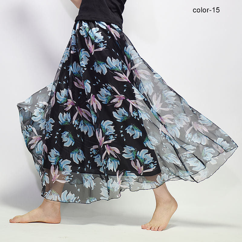 Fashion Florals Print Long Skirt InsStreet