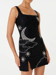 Sequins Sleeveless A-line Vestidos Mini Dress InsStreet