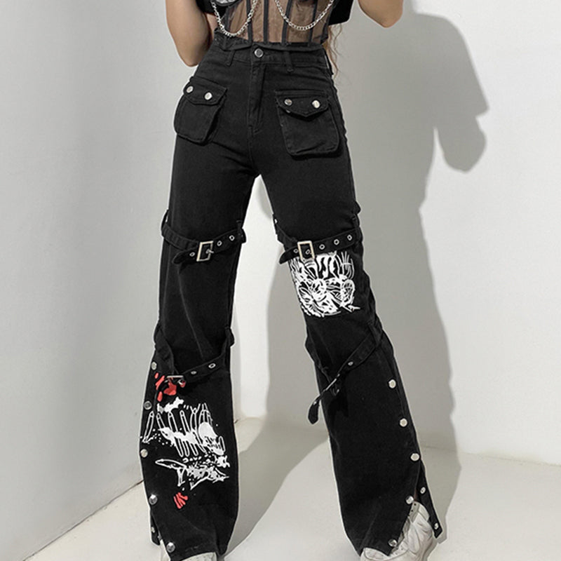 Gothic Punk Hip Hop Harajuku Baggy Cargo Pants InsStreet