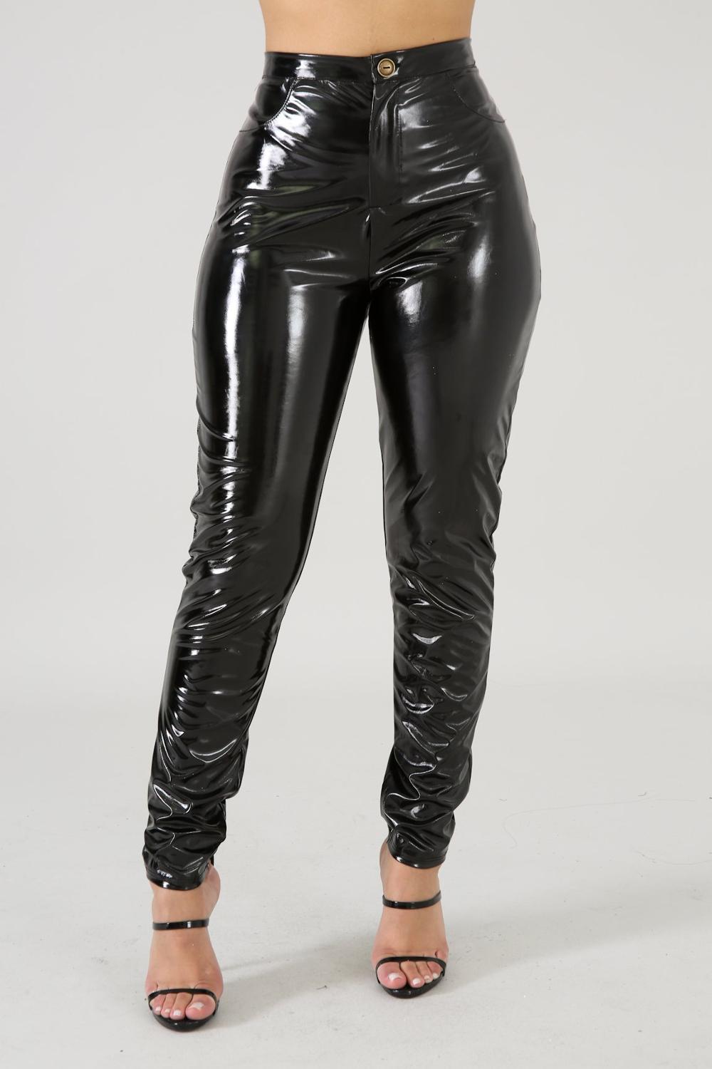 Latex Faux Pu Leather Pants Trousers InsStreet