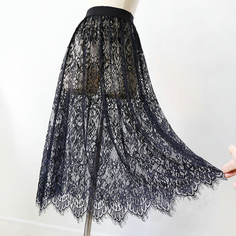 Sexy Mesh Lace Transparent Long Tulle Skirt InsStreet