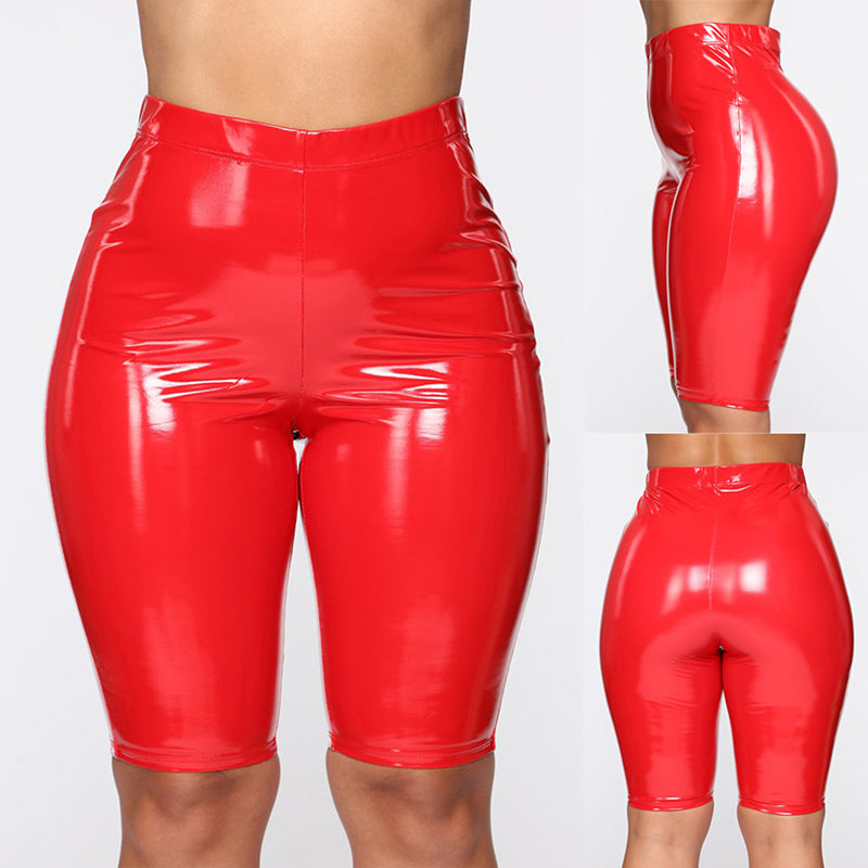 Sexy Wet Look PU Leather Shorts InsStreet