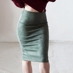 Solid Color Pencil Skirt InsStreet