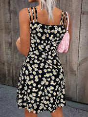Summer Vintage Floral Daisy Print Sexy Boho Dress InsStreet