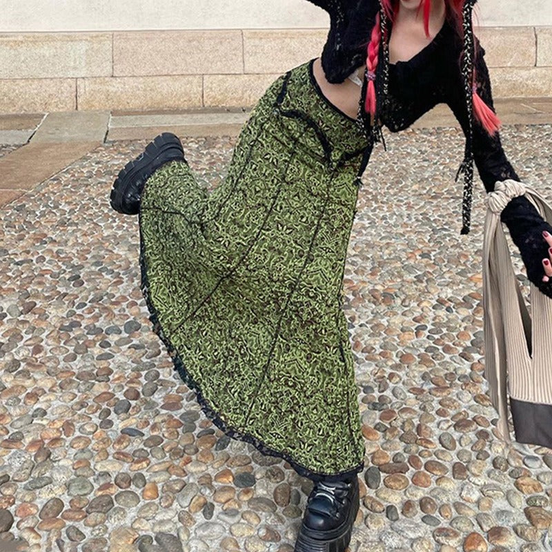 Vintage Long Floral Maxi Skirt InsStreet