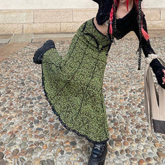 Vintage Long Floral Maxi Skirt InsStreet