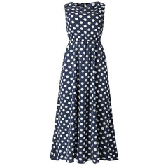 Casual Versatile Sleeveless Round Neck Polka Dot Boho Dress InsStreet