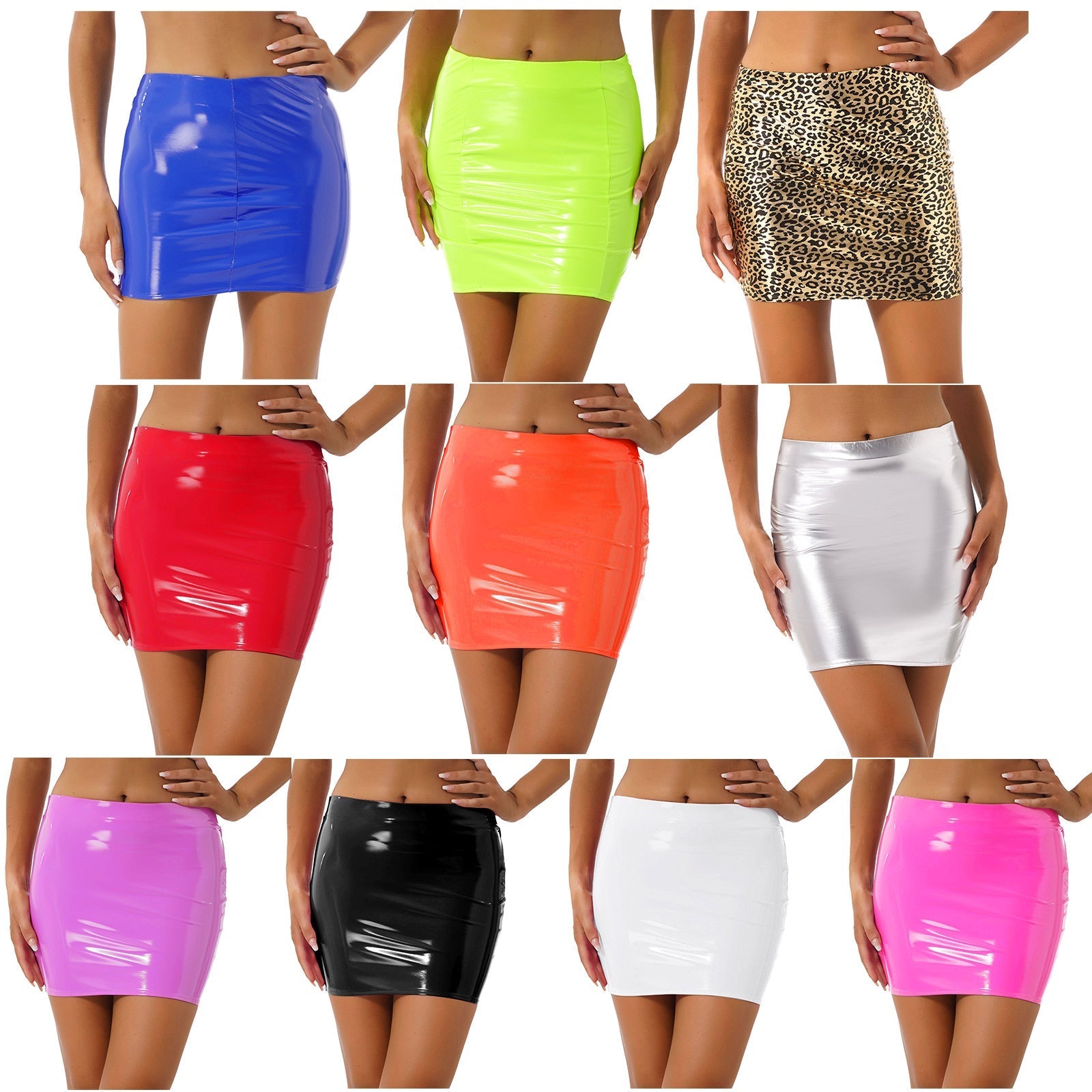 Latex Patent Leather Miniskirt InsStreet