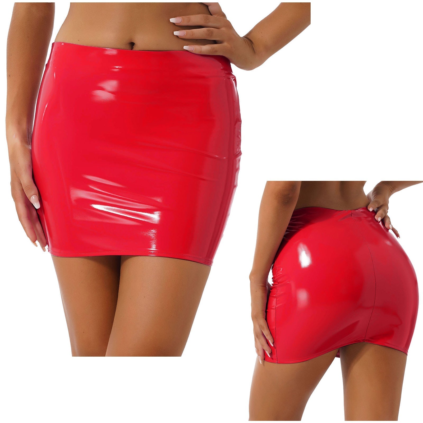 Latex Patent Leather Miniskirt InsStreet