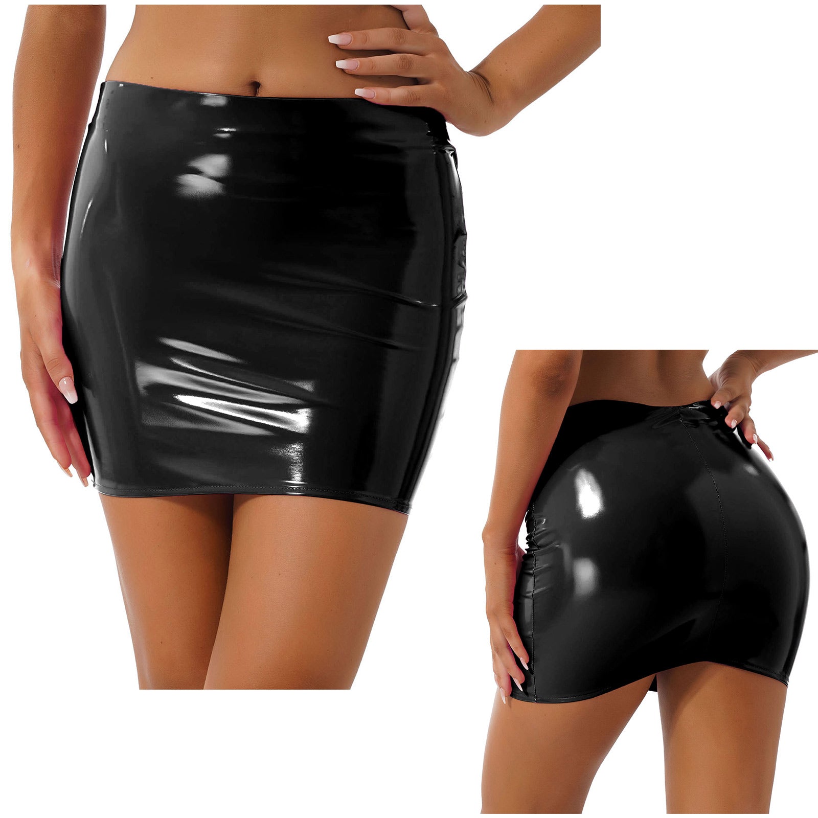 Latex Patent Leather Miniskirt InsStreet