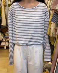 Raelle Cotton Blend Striped Top - White Mint - FINAL SALE Ins Street