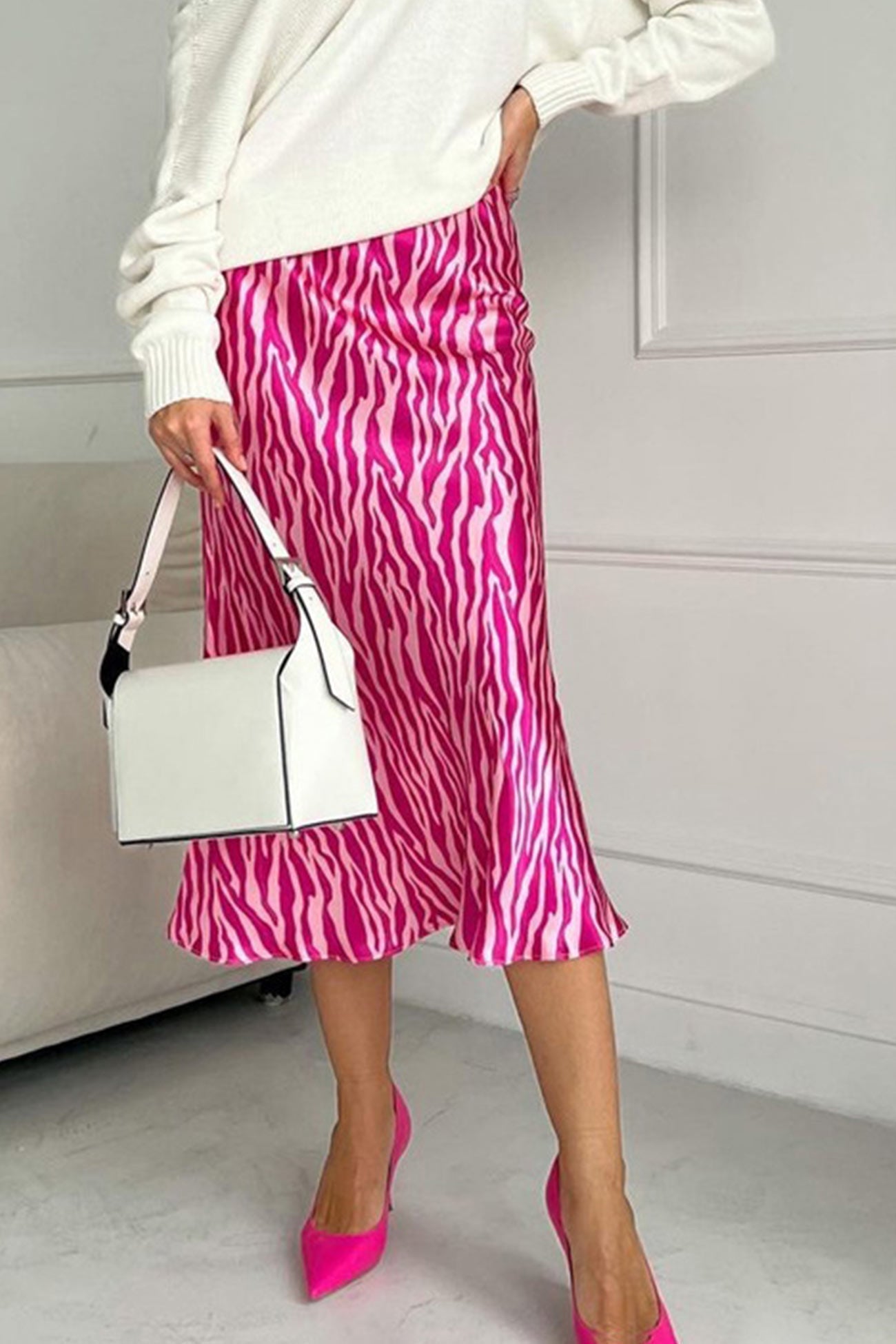 Midi Fishtail Zebra Skirt InsStreet