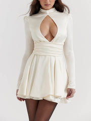 Ivory Bow Stylish Mini Dress InsStreet