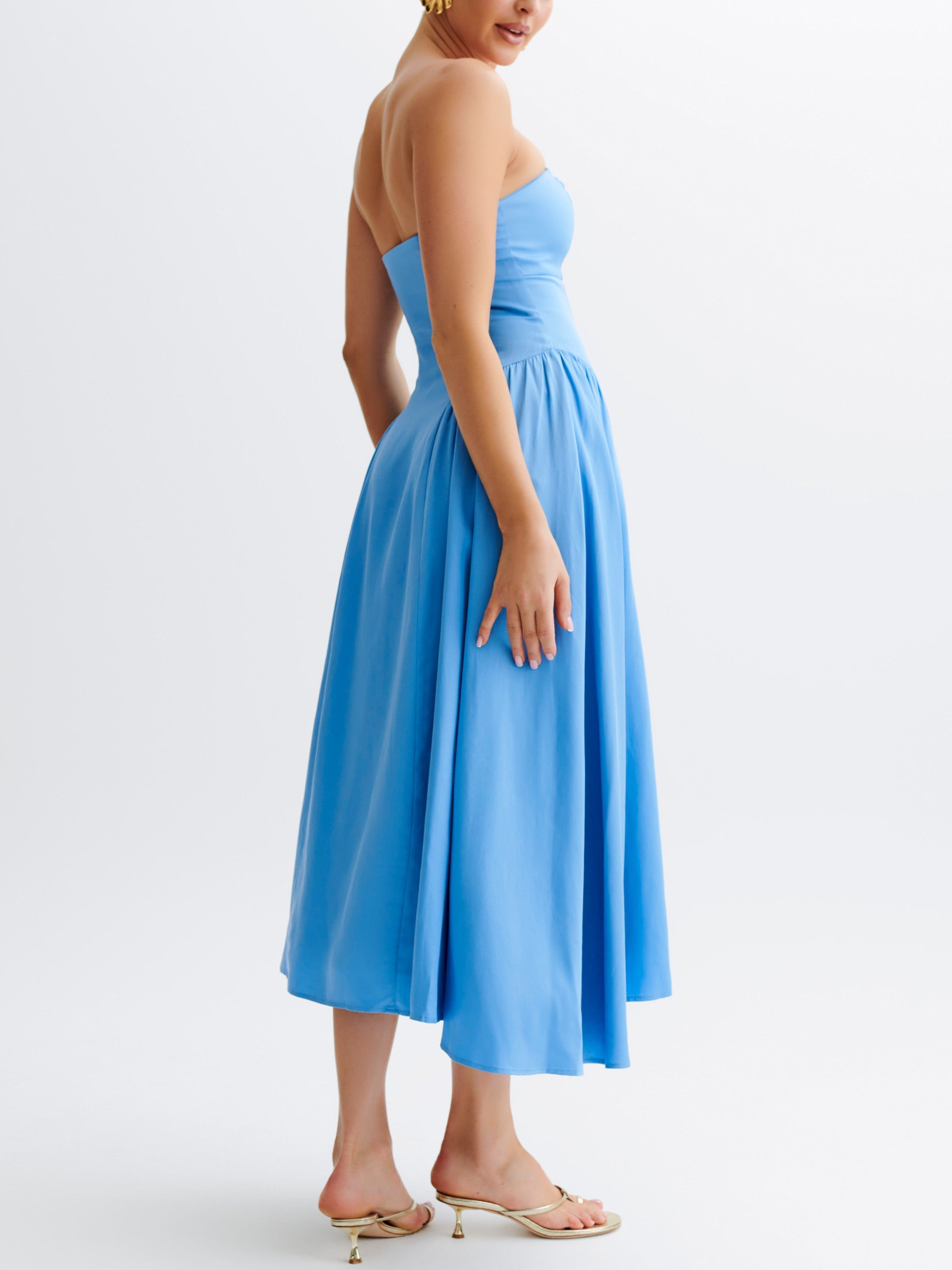 Tube Top Stylish Pleated Midi Dress InsStreet