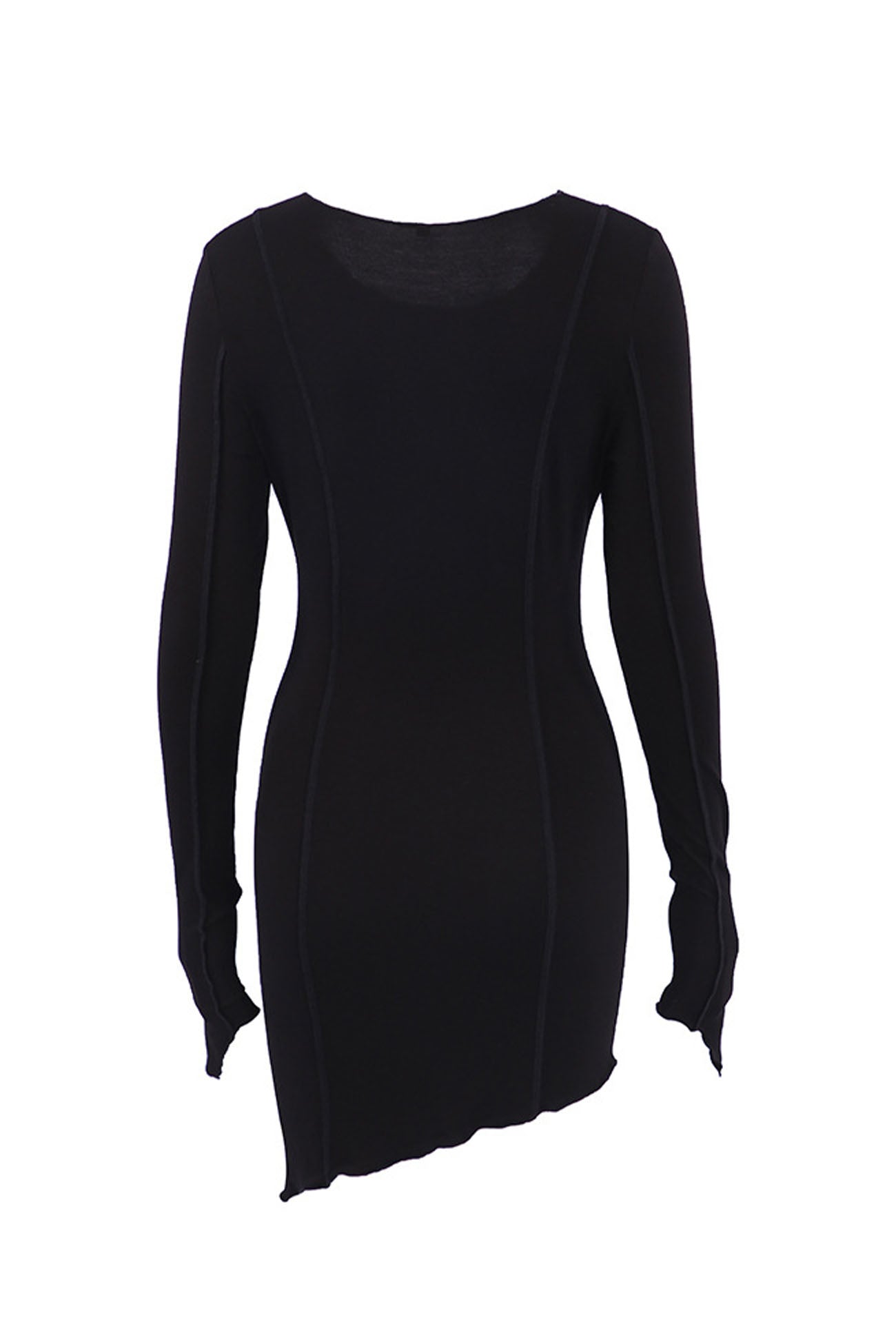 Shirred Long Sleeve Bodycon Mini Dress InsStreet