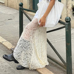 Fairy Stylish High Street Lace Maxi Skirt InsStreet