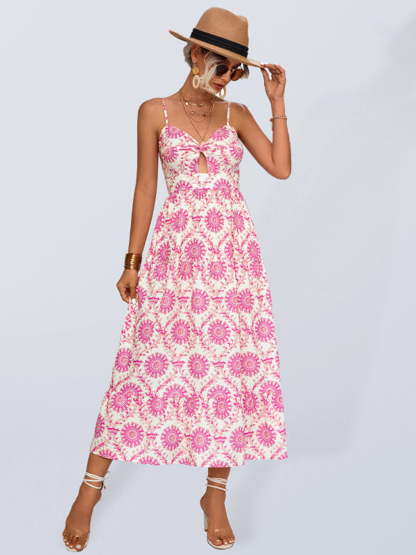 for Gown Midi Flowered Keyhole Women InsStreet