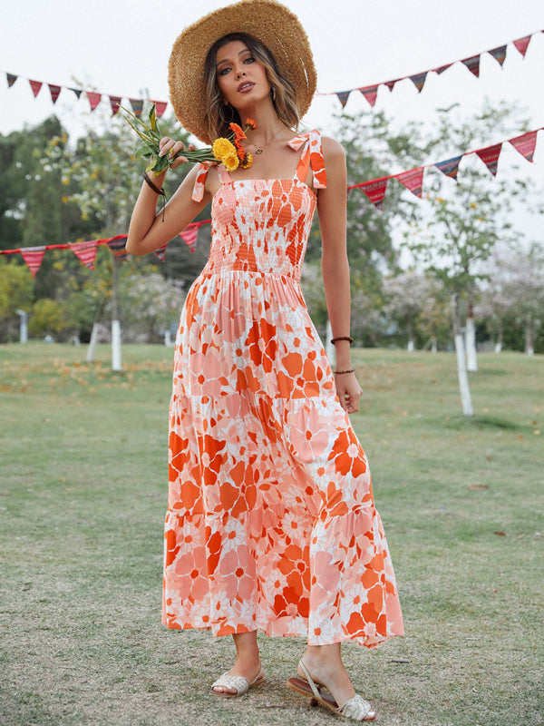 Gown Flowered Long for Resort Women InsStreet