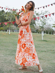 Gown Flowered Long for Resort Women InsStreet