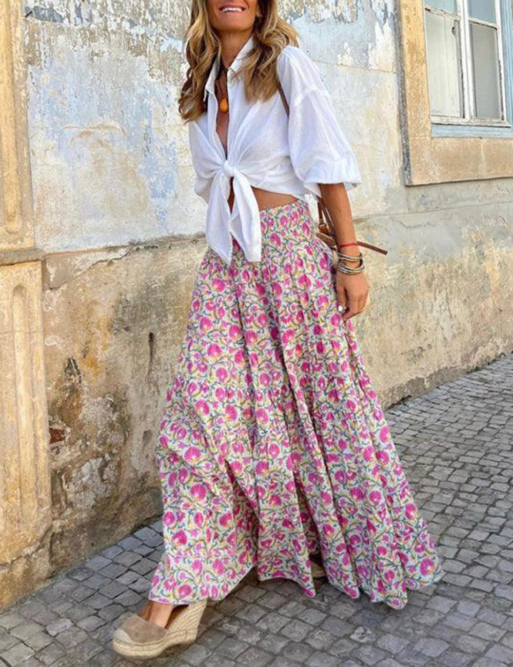 Resort Style Stylish Casual Printed Skirt InsStreet