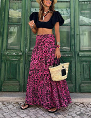 Resort Style Stylish Casual Printed Skirt InsStreet