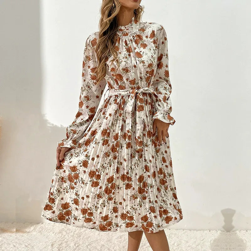 Lace-Up Pleated Dress InsStreet