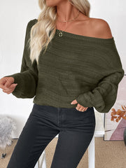 Off-The-Shoulder Pullover Sweater InsStreet